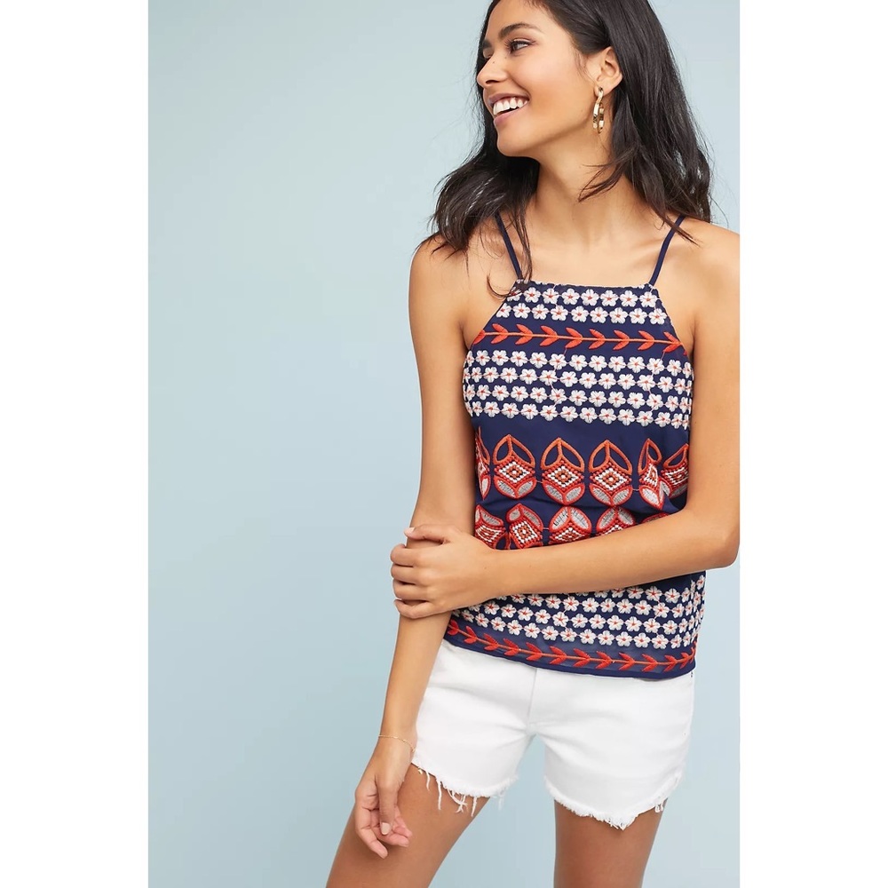 NWT Anthropologie Bennet Embroidered Cami